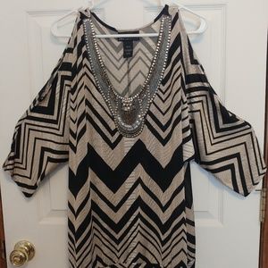 Lane Bryant Blouse Jeweled Open Shoulder 18/20